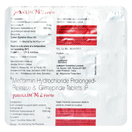 JUBIGLIM M2 FORTE Tablet 15's - Global Surgicals