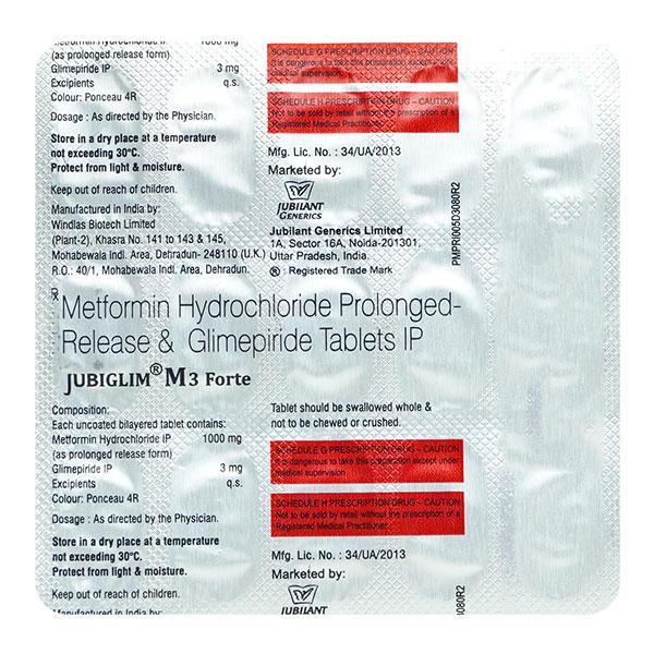 JUBIGLIM M3 FORTE Tablet 15's - Global Surgicals