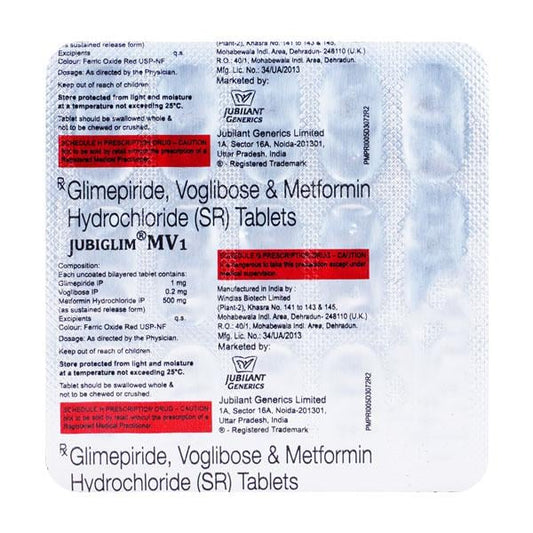 JUBIGLIM MV 1 Tablet 15's - Global Surgicals