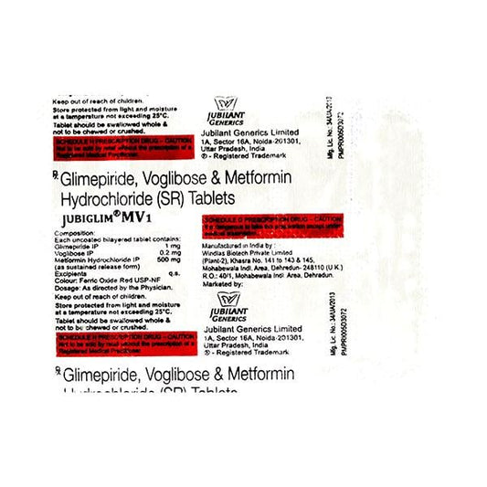Jubiglim MV 1mg Tablet 10'S - Global Surgicals