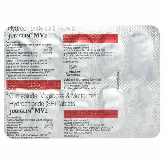 Jubiglim MV 2 Tablet 10'S - Global Surgicals