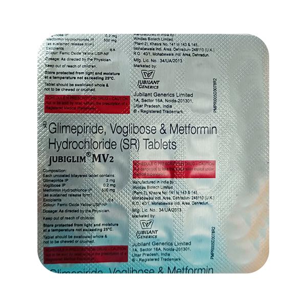 JUBIGLIM MV 2 Tablet 15's - Global Surgicals