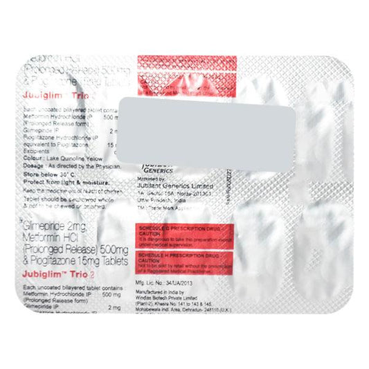 Jubiglim Trio 2 Tablet 10'S - Global Surgicals