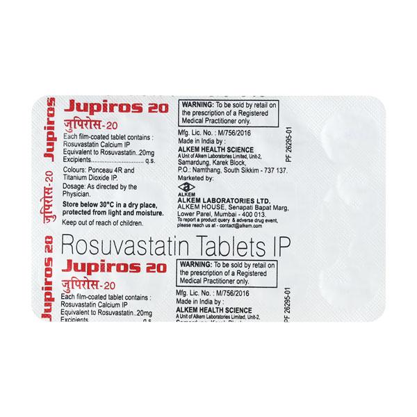 Jupiros 20mg Tablet 15'S - Global Surgicals