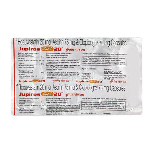 Jupiros Gold 20mg Capsule 10'S - Global Surgicals