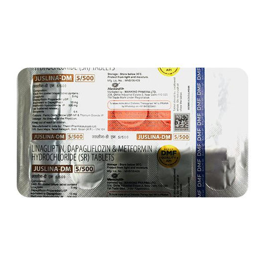 JUSLINA DM 5/500 Tablet 10's - Global Surgicals
