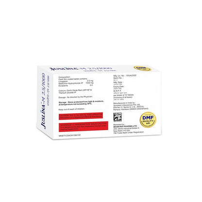 JUSLINA M 2.5/1000 Tablet 10's - Global Surgicals