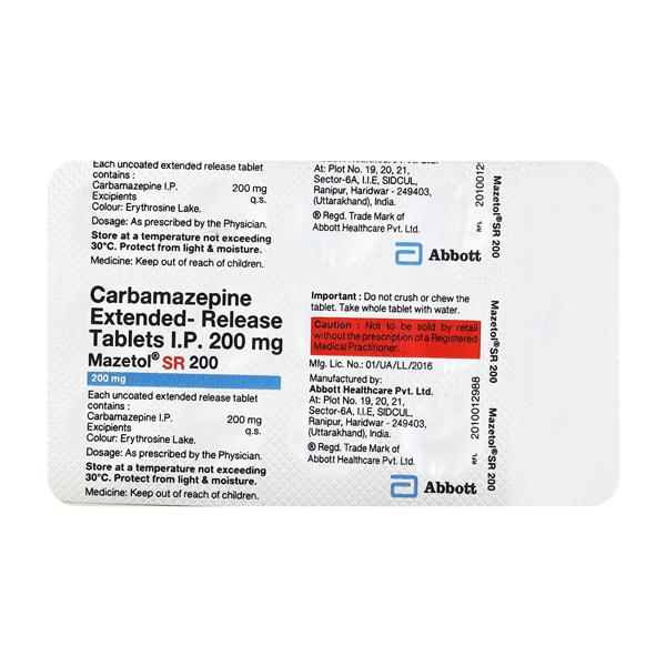 Mazetol Sr 200Mg Tablet 15's