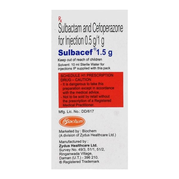Sulbacef 1.5gm Injection 1's