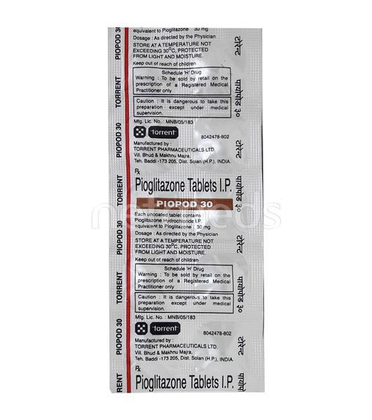 Piopod 30mg Tablet 10'S