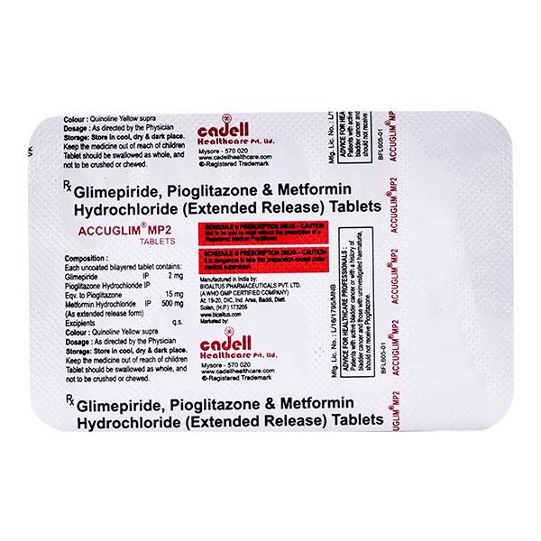 ACCUGLIM MP 2MG TABLET 10'S