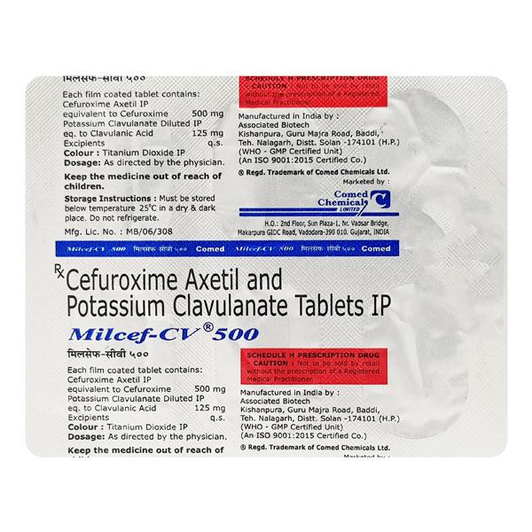 Milcef CV 500mg Tablet 6'S