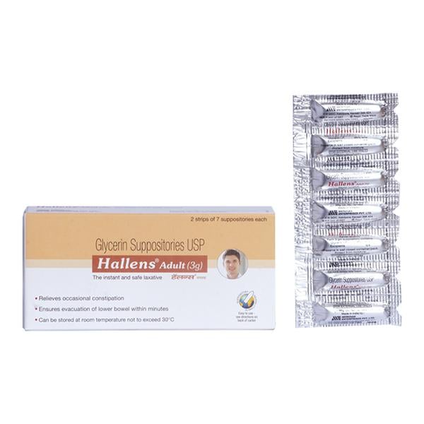 HALLENS ADULT (3G) Suppositories 2X7's