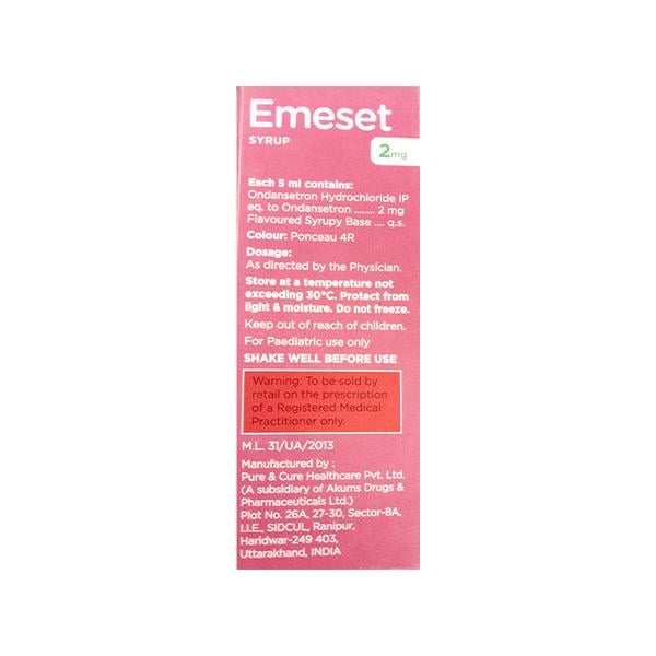EMESET 2 MG STRAWBERRY FLAVOUR Syrup 30ml
