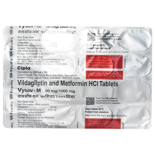 VYSOV M 50/1000mg Tablet 15's