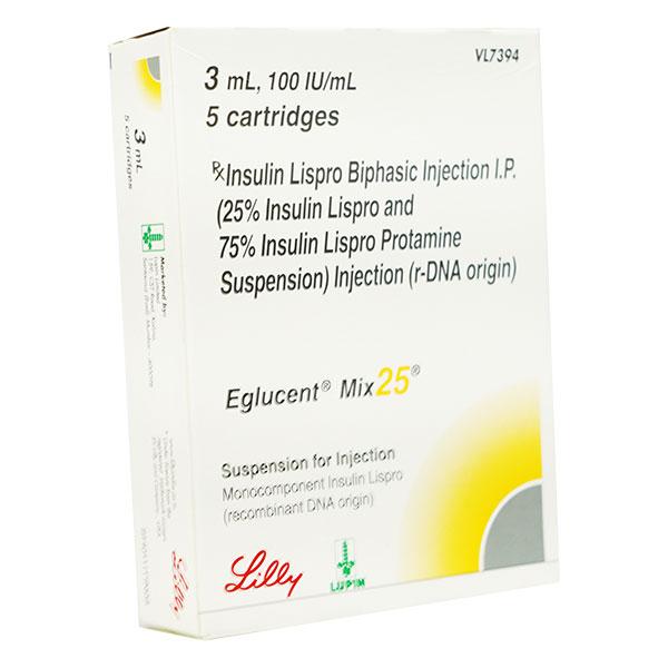 Eglucent Mix 25 100IU Cartridge 3ml