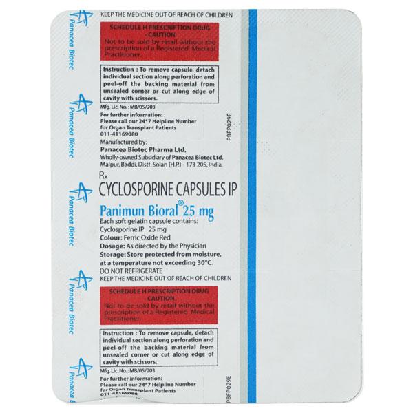 Panimun Bioral 25mg Capsule 6'S