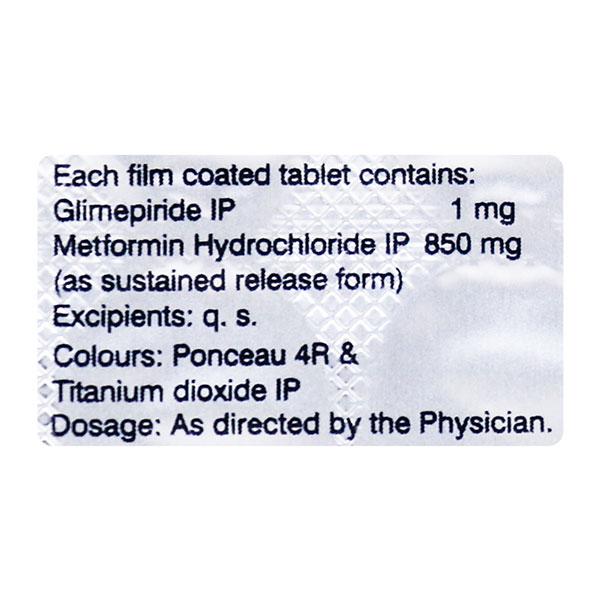 Glycomet GP 1/850mg Tablet 10'S