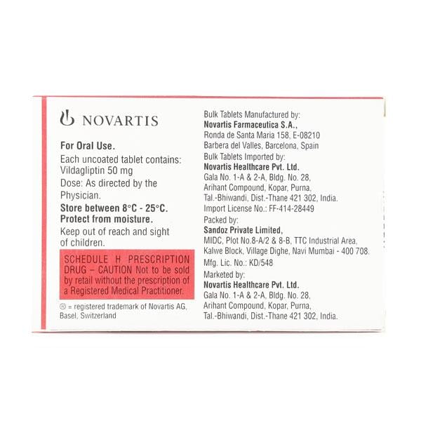 Galvus 50mg Tablet 15'S