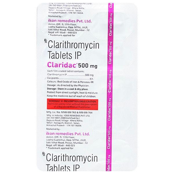 CLARIDAC 500mg Tablet 10's