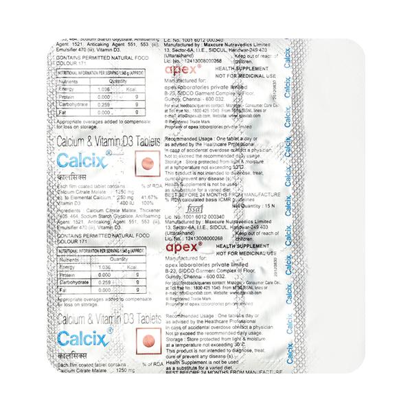 Calcix Tablet 15'S
