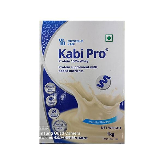 KABIPRO 100% WHEY PROTEIN VANILLA FLAVOUR Powder (250gmx4)1kg - Global Surgicals