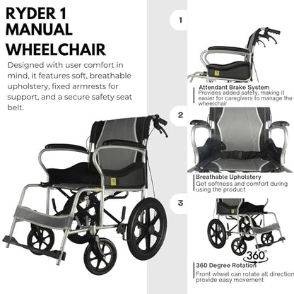 Karma Ryder 1 Folding Wheelchair - Global Surgicals