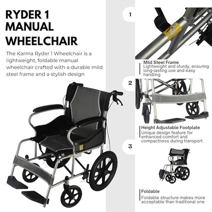 Karma Ryder 1 Folding Wheelchair - Global Surgicals