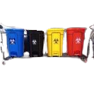 KC GREEN With Ss Frame 800F 32 liter Red Yellow Blue Black SET OF 4 Medical Dustbin - Global Surgicals