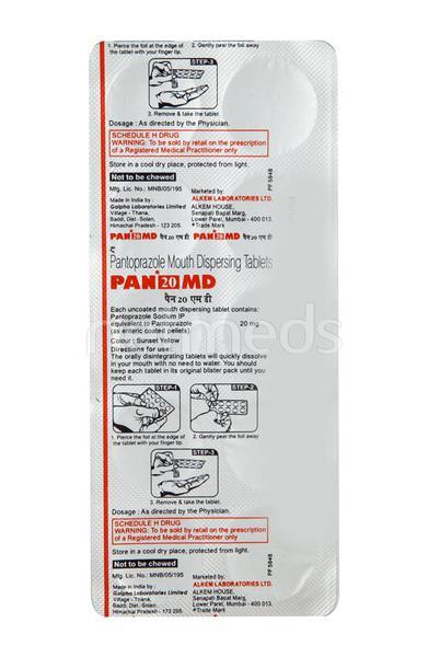PAN 20mg MD Tablet 10'S