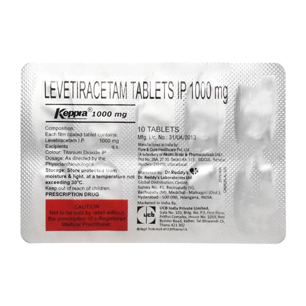 Keppra 1000mg Tablet 10'S - Global Surgicals
