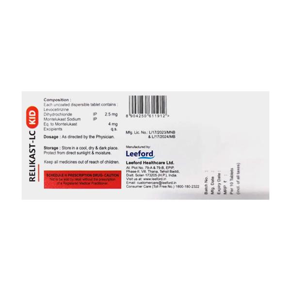 RELIKAST LC KID Tablet 10's