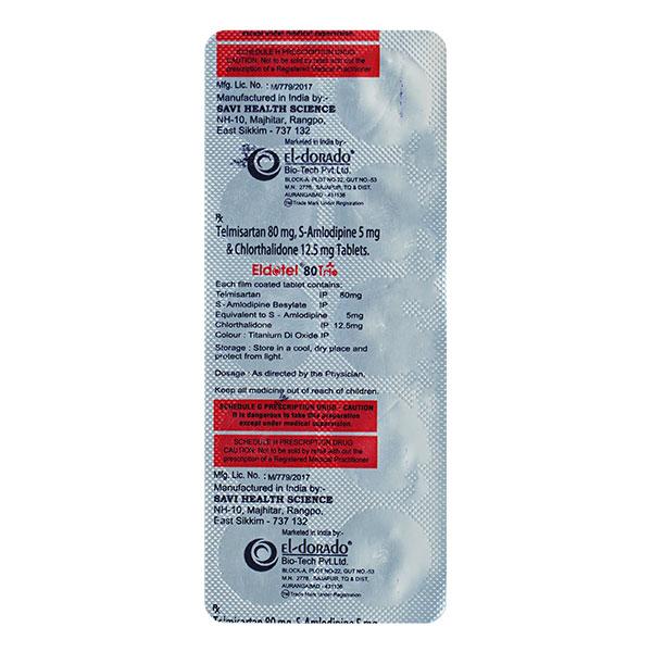 ELDOTEL TRIO 80mg Tablet 10's