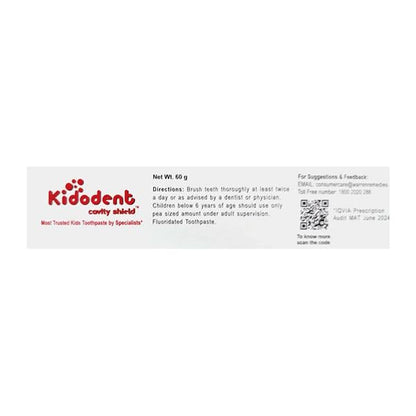 KIDODENT CAVITY SHIELD BUBBLE GUM FLAVOUR Tooth Paste 60g - Global Surgicals
