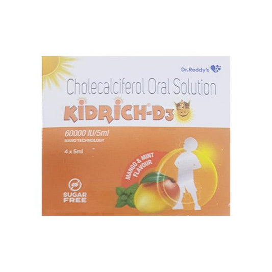 KIDRICH D3 SUGAR FREE MANGO & MINT FLAVOUR Oral Solution 5ml - Global Surgicals