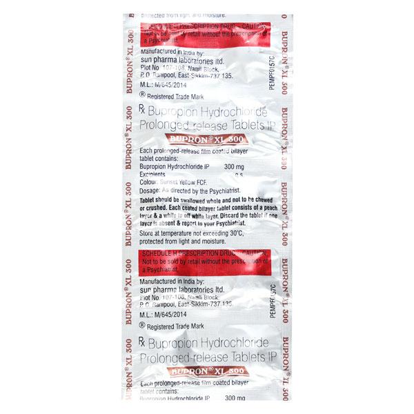 Bupron XL 300mg Tablet 10'S