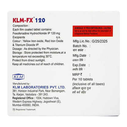 KLM FX 120 Tablet 10's - Global Surgicals