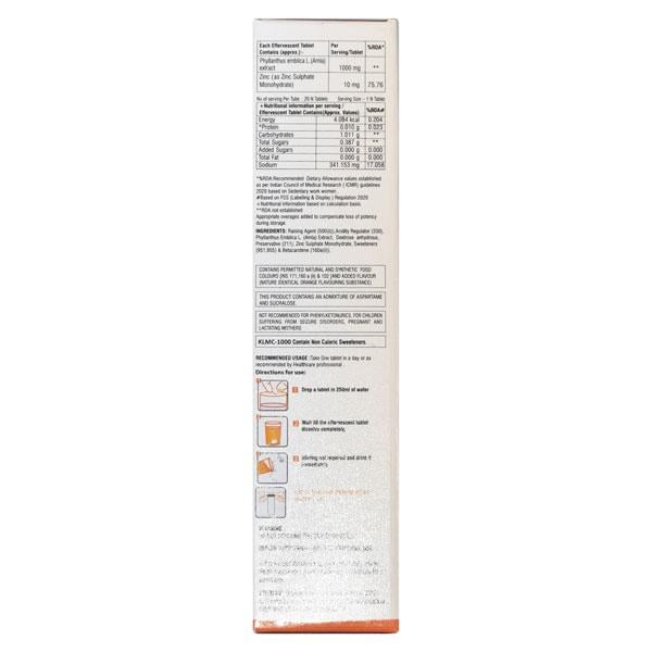 KLMC 1000 Effervescent Tablet 20's - Global Surgicals
