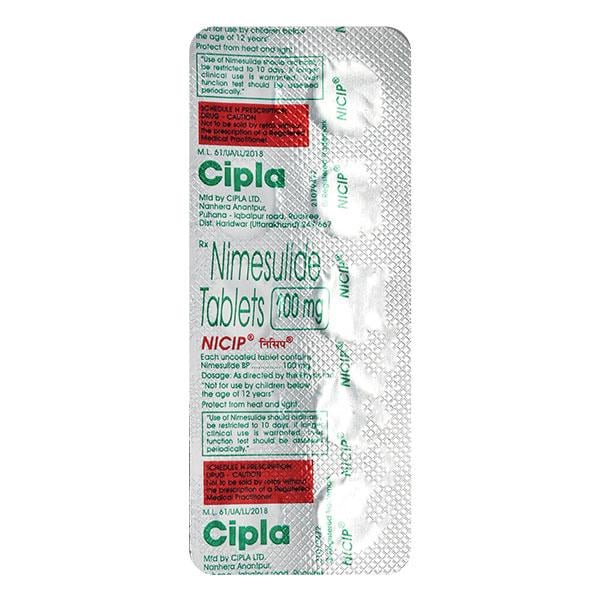 Nicip 100mg Tablet 10'S