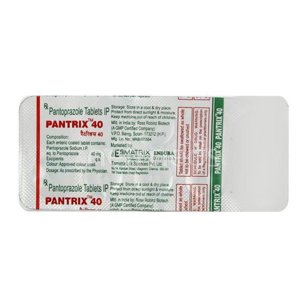 Pantrix 40mg Tablet 10'S