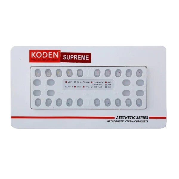Koden Ceramic Supreme Aesthetic Series Conventional Brackets - Global Surgicals