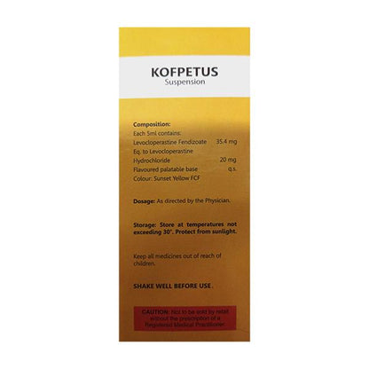 KOFPETUS Sugar and Alcohol Free Oral Suspension 100ml - Global Surgicals