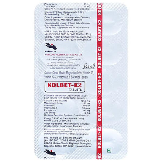 KOLBET K2 Tablet 10's - Global Surgicals