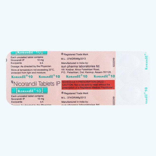 Korandil 10mg Tablet 10'S - Global Surgicals
