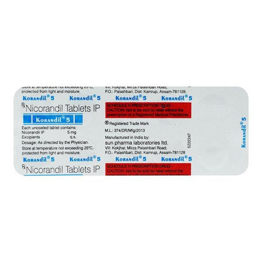 Korandil 5mg Tablet 10'S - Global Surgicals