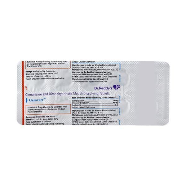 Gemvert Tablet 10'S