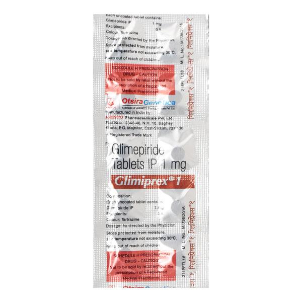 Glimiprex 1mg Tablet 10'S