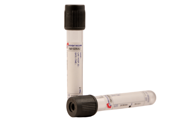 Krivida VBCT Edta+ Sodium Fluoride Naf+Na2Edta Grey Top 2ml 13 x 75mm - Global Surgicals