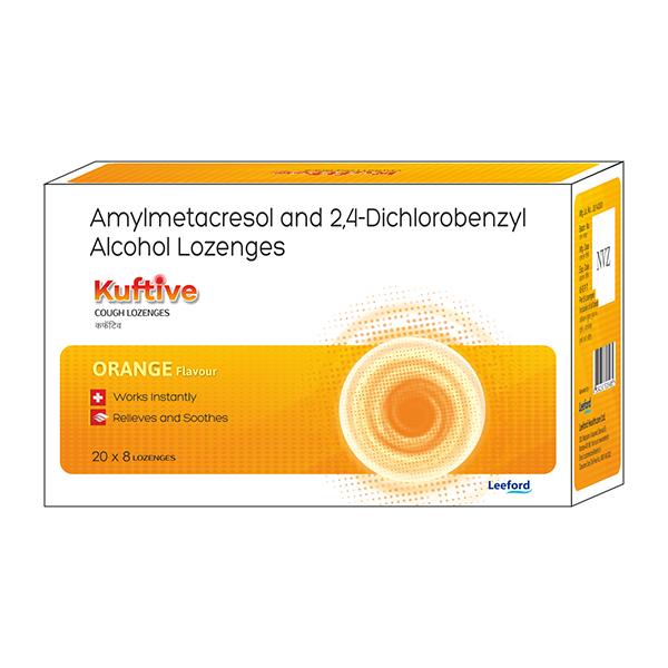 KUFTIVE ORANGE FLAVOUR COUGH Lozenges 8's - Global Surgicals