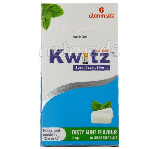 Kwitz Mint Flavour 2mg Chew Gum 10'S - Global Surgicals